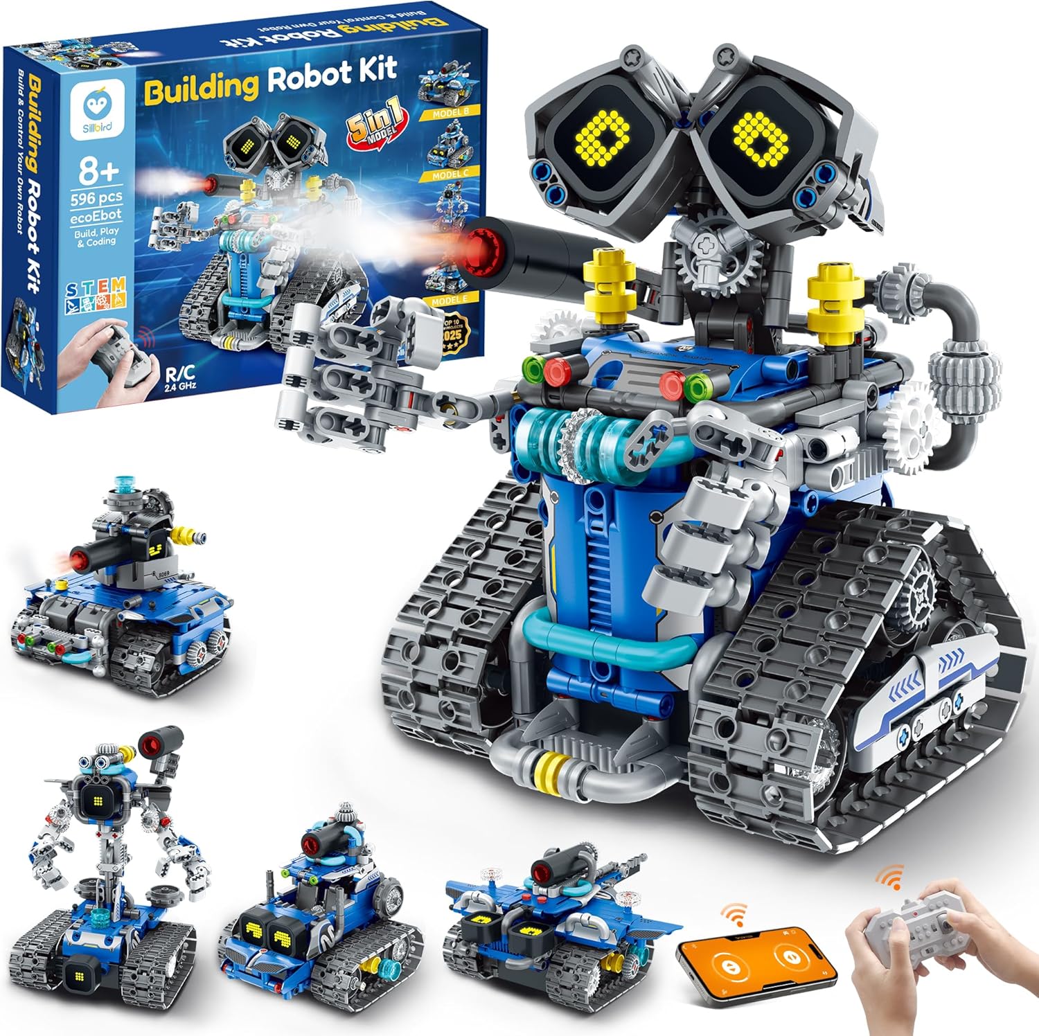 Robo-Creator 5-in-1 STEM Robot Kit: Programmable & Remote Controlled